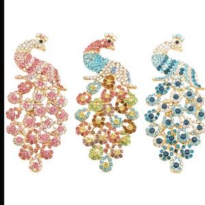 Elegant Blue Peacock Brooch Elegantly Crafted- (7.7cm/3.03inch*3.2cm/1.26inch)